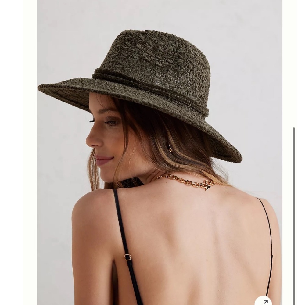 Anthropologie Fedora Hat Green‎